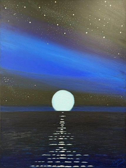 Abstract ocean painting by Dr. Ahmed
