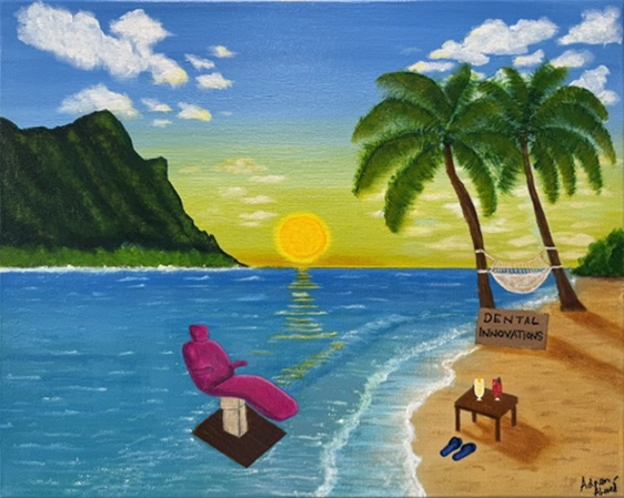 Dental Innovations beach painting by Dr. Ahmed