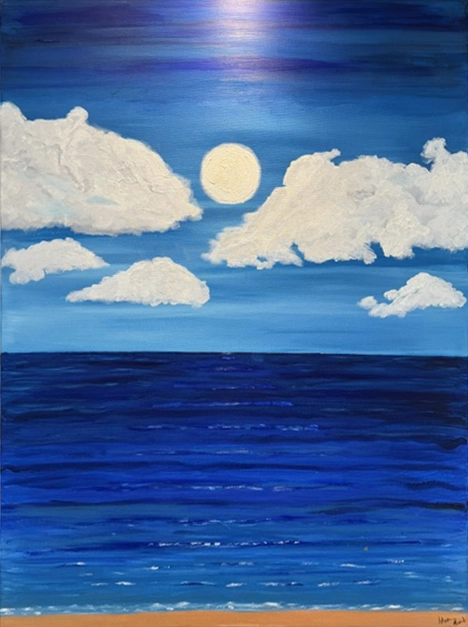 Abstract ocean painting by Dr. Ahmed